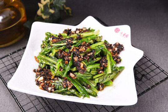豆豉蒜末油麥菜