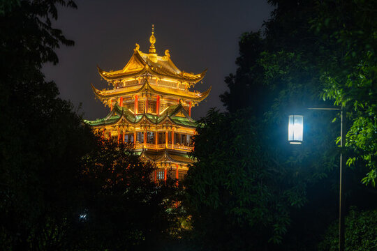 重慶江北鴻恩寺鴻恩閣夜景