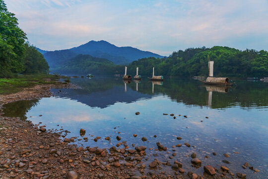 浙江麗水古堰畫鄉(xiāng)和甌江美景