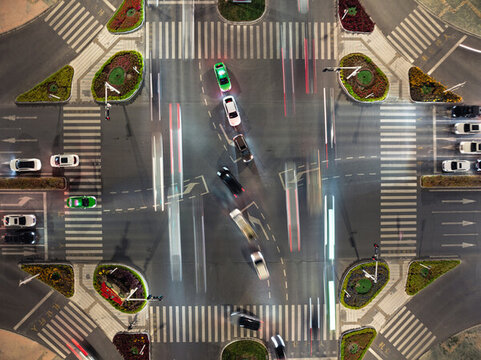 十字路口航拍
