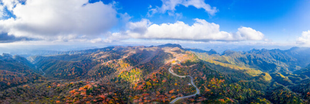 四川省廣元旺蒼光頭山紅葉彩林