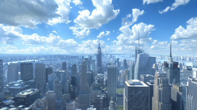 紐約市晴空下的天際線