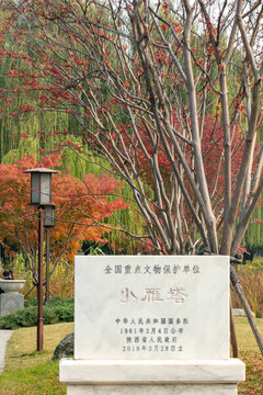 小雁塔全國(guó)重點(diǎn)文物保護(hù)碑