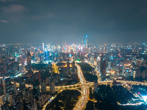 上海城市風光夜景