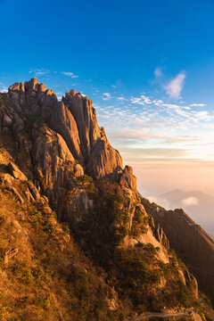 黃山蓮花峰日落