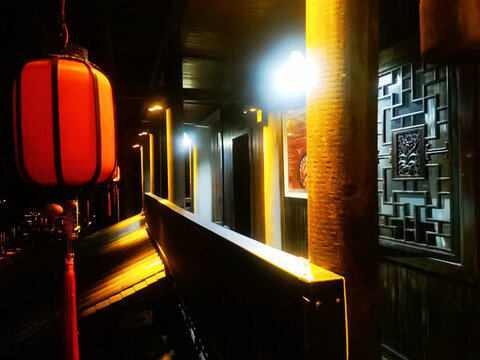 桃花源古鎮(zhèn)夜景