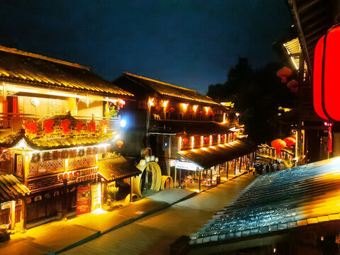 桃花源古鎮(zhèn)夜景