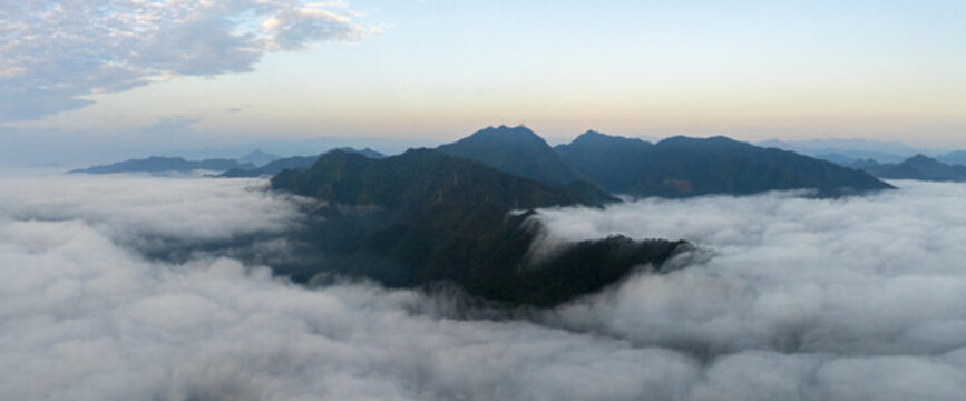 杭州千島湖山峰高山云海風(fēng)光航拍