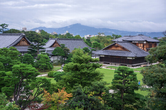 高處俯拍日本京都二條城