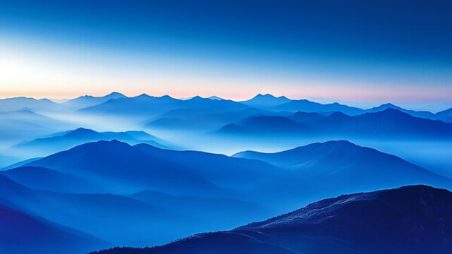 湛藍(lán)山脈的壯麗景色