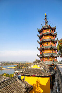 江蘇省鎮(zhèn)江金山及金山寺的秋季風(fēng)光