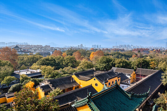 江蘇省鎮(zhèn)江金山及金山寺的秋季風(fēng)光