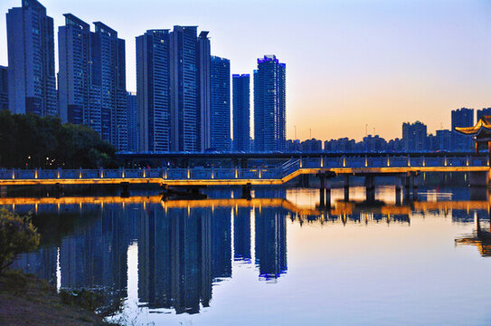 金山湖公園夜景