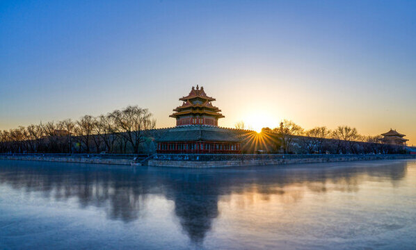 北京故宮角樓夕陽(yáng)
