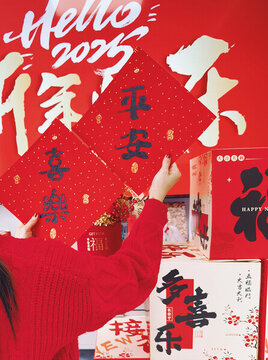 居家新年氛圍感喜慶中國紅場景布置