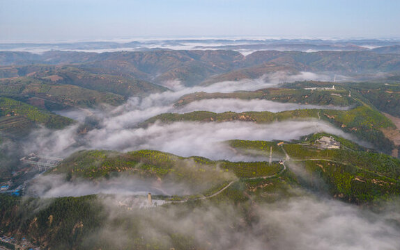 黃土高原霧景