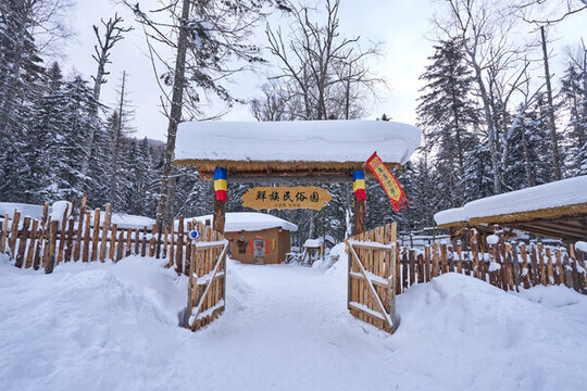 鮮族民俗園雪景