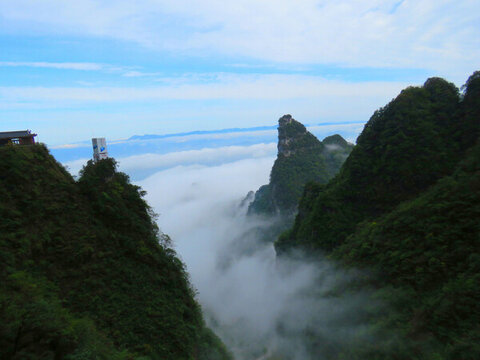 中國湖南張家界天門山旅游風光