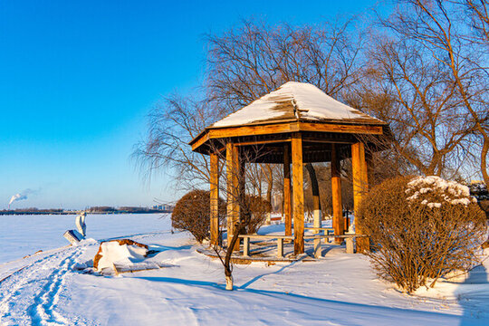 沈陽(yáng)丁香湖公園冬日雪景