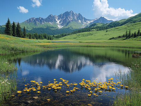 高山草甸湖泊