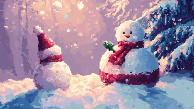 插畫(huà)雪人