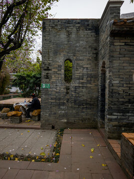 中國(guó)東莞嶺南園林可園的戶(hù)外景色