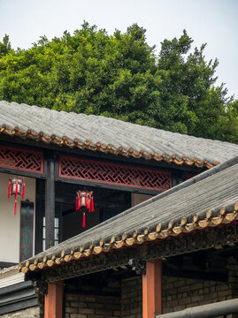 中國東莞嶺南園林可園的戶外景色