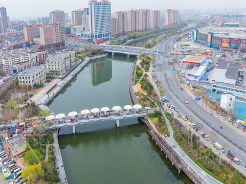航拍濟(jì)南小清河