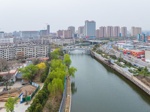 航拍濟(jì)南小清河