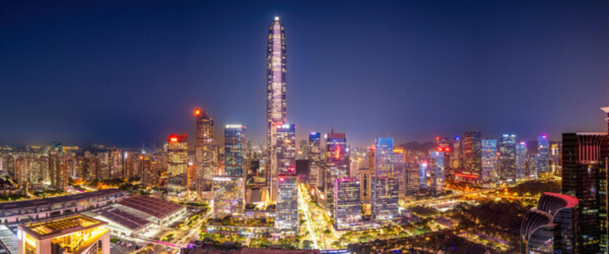 超高清深圳城市風(fēng)光夜景鹽田港