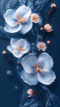 白藍(lán)花紋繡標(biāo)設(shè)計(jì)