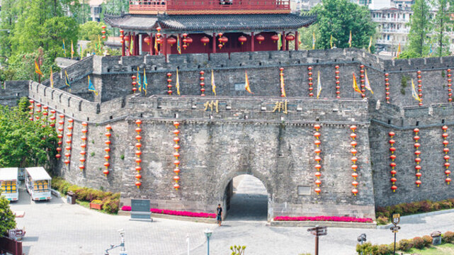 湖北荊州古城之賓陽樓航拍
