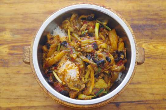 肉末茄子木桶飯