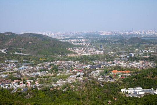 北京香山公園俯拍城市景區(qū)