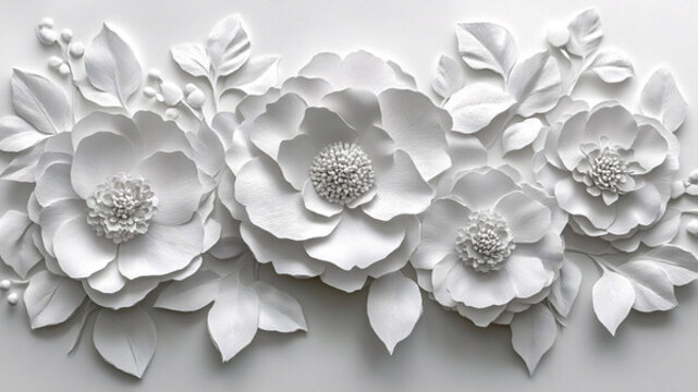 紙塑花朵葉片拼貼