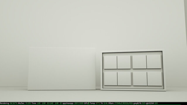 簡約白色陳列展示模型