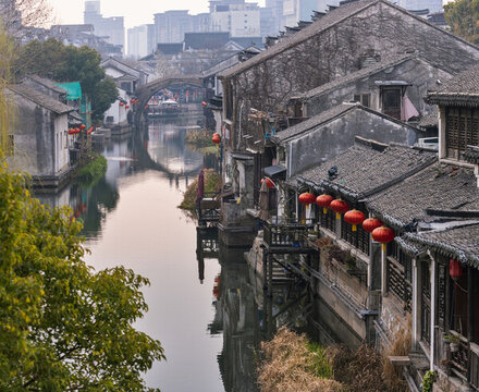 南潯古鎮(zhèn)日落