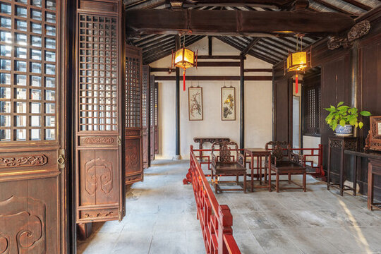 蘇州園林藝圃傳統(tǒng)中式建筑房間