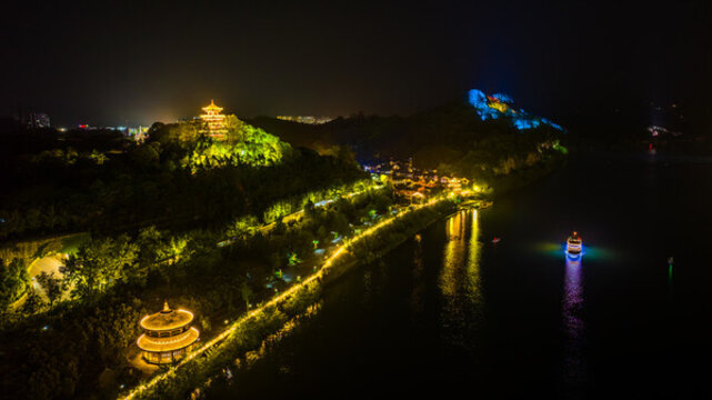 四川閬中古城鰲山圣境夜景燈光秀