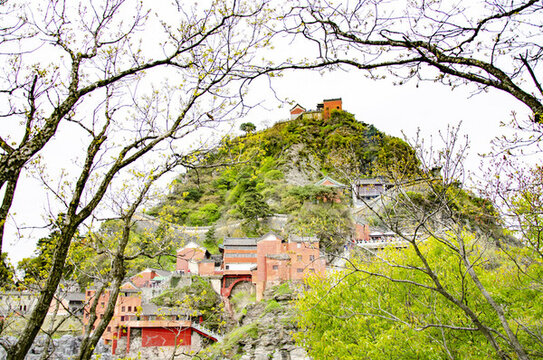 武當山古建筑山間古建春色