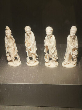 象牙雕刻漁樵耕讀古代人物雕刻藝術(shù)擺件