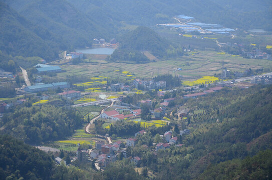 春日山村田園風(fēng)光俯瞰
