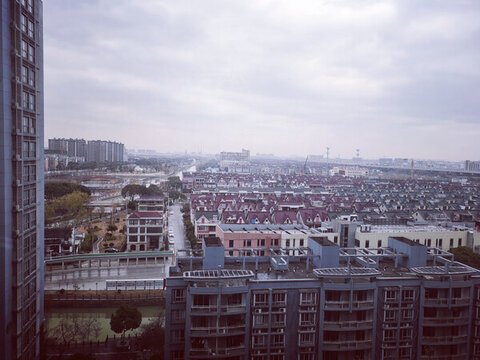 城市住宅區(qū)俯瞰景觀
