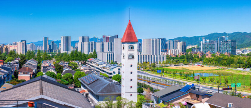 杭州市富陽區(qū)硅谷小鎮(zhèn)航拍風(fēng)光