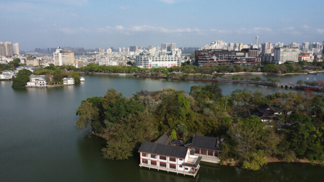 航拍廣東惠州城市風光