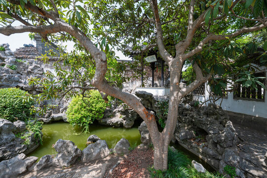 江南中式園林古建筑自然景觀