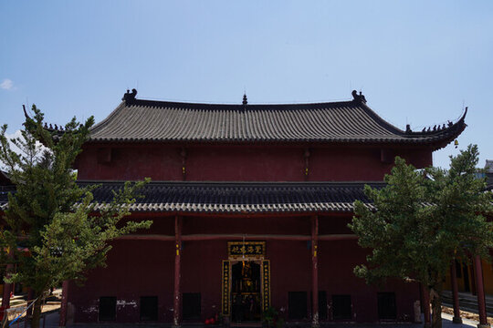江西九江能仁寺中式古建廟宇莊嚴(yán)景致