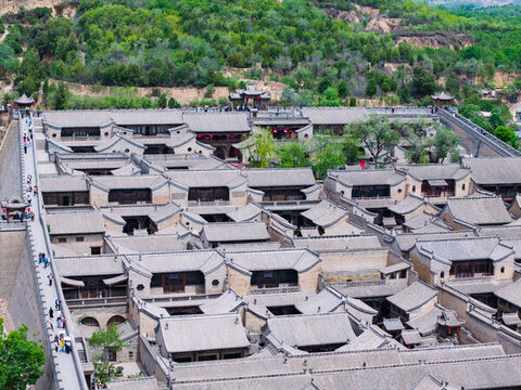 山西省晉中市國家4A級景區(qū)王家大院航拍