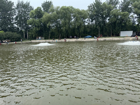 湖邊休閑景象
