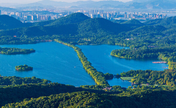 杭州市西湖風景區(qū)航拍風光